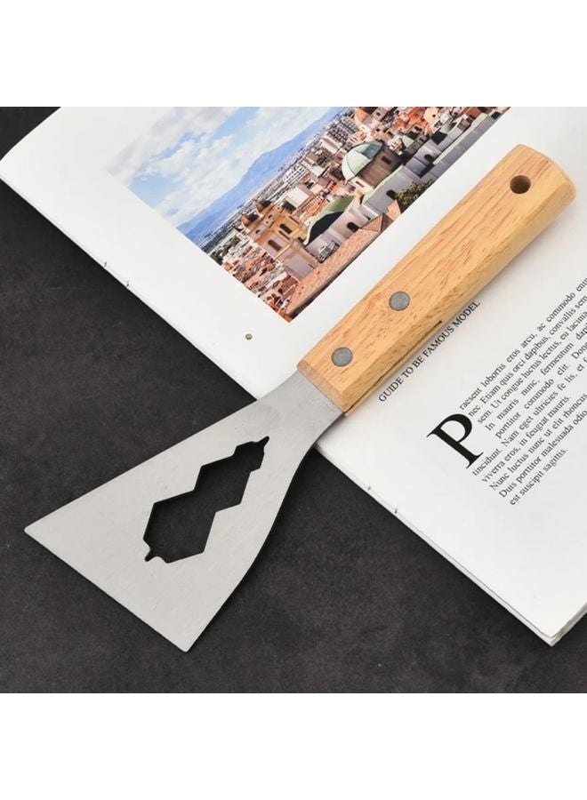 Moldboard Stainless Steel Putty Knife Wooden Handle Scraping Tool Cleaning Oil Removal - Image 3