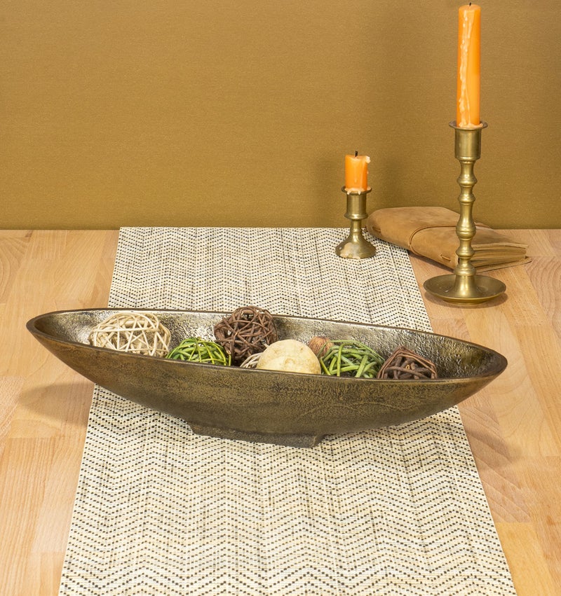 Red Co. 16â€ Long Oval Decorative Aluminum Metal Pedestal Centerpiece Bowl in Silver Finish - Image 1