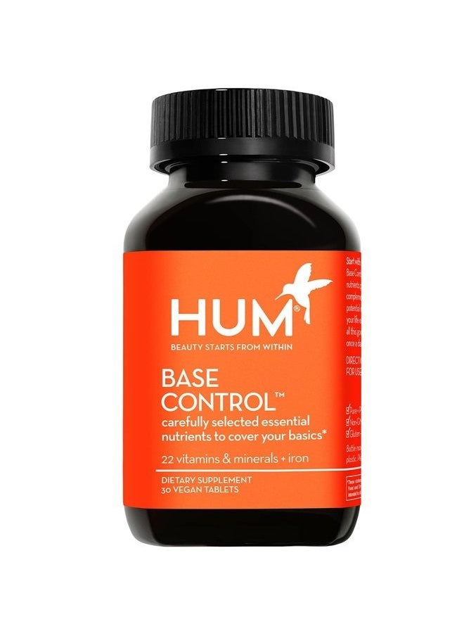 HUM - Base Control - Daily Women's Minerals with B Complex, Vitamin C, 22 Micro-Nutrients + Iron to Support Pre Menopause Women - Non-GMO, Soy-Free, Gluten-Free (30 Tablets) - Image 1