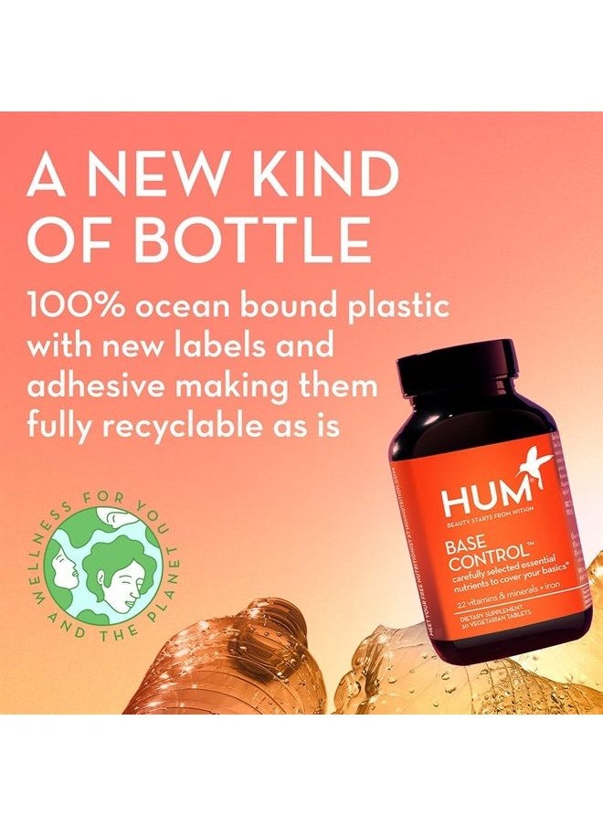 HUM - Base Control - Daily Women's Minerals with B Complex, Vitamin C, 22 Micro-Nutrients + Iron to Support Pre Menopause Women - Non-GMO, Soy-Free, Gluten-Free (30 Tablets) - Image 1