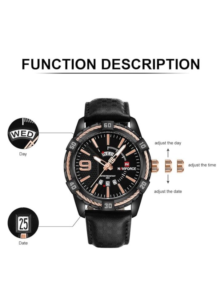 New Naviforce Men's Leather Analog Watch NF9117-Black - pzsku/Z81A4259CA77C49596B3AZ/45/_/1716579291/e480b765-9594-400c-99b4-0ecac851c868