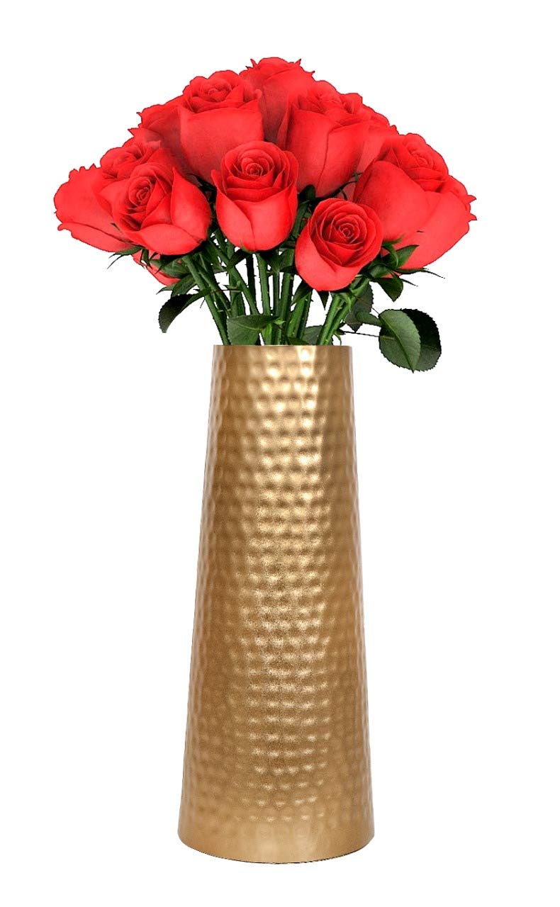 Skywalk Hand Crafted Metal Flower Vase for Home Decoration (Golden,8 Inch) - Image 5