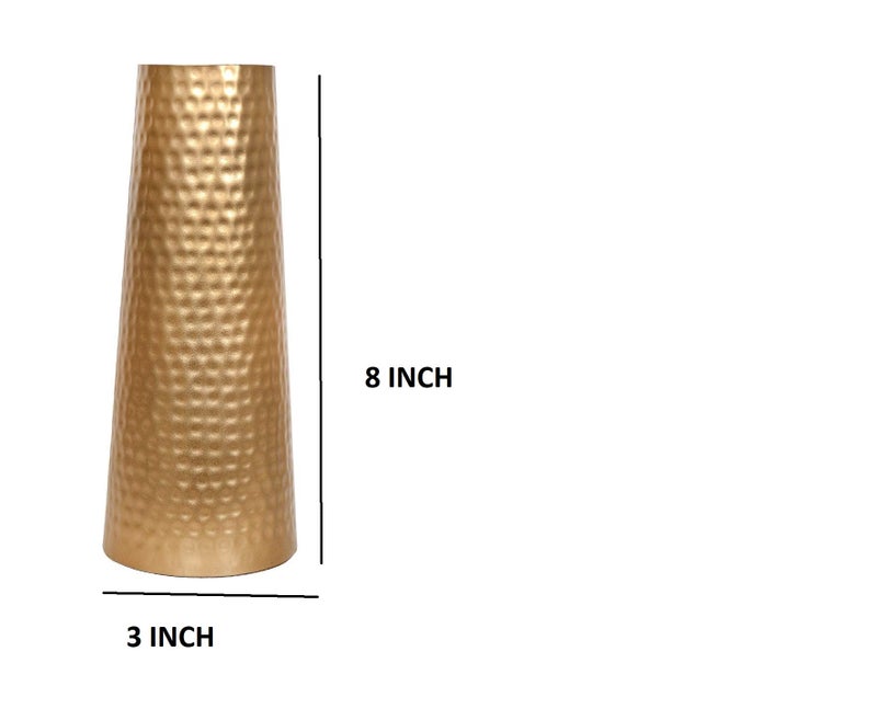 Skywalk Hand Crafted Metal Flower Vase for Home Decoration (Golden,8 Inch) - Image 3