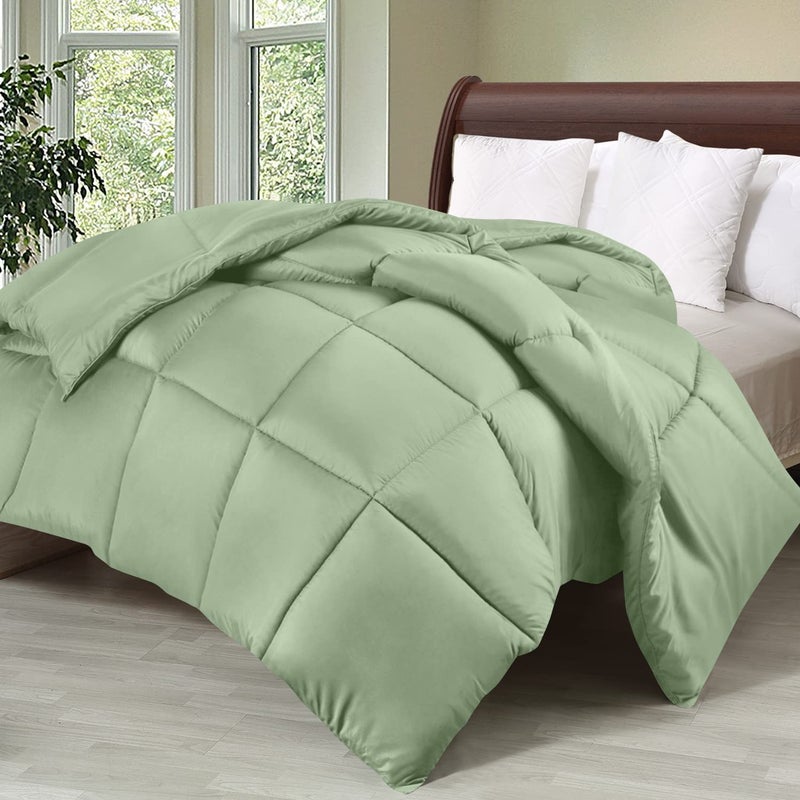 Utopia Bedding Comforter Duvet Insert, Quilted Comforter with Corner Tabs, Box Stitched Down Alternative Comforters Twin Size (Sage Green) - Image 2