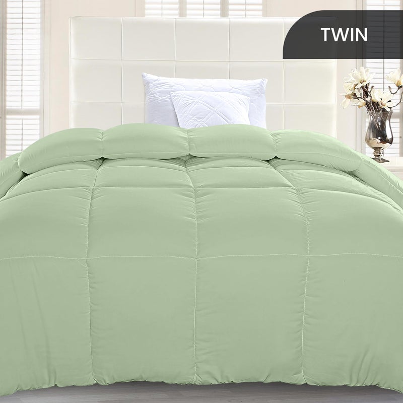 Utopia Bedding Comforter Duvet Insert, Quilted Comforter with Corner Tabs, Box Stitched Down Alternative Comforters Twin Size (Sage Green) - Image 3
