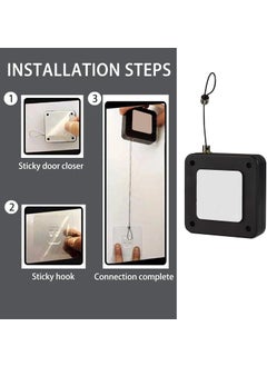 JENY JENY PunchFree Automatic Sensor Door Closer Multifunctional Automatic Door Closer Residential Commercial Auto Door Closer with Drawstring Closer Door for All Doors Internal Home Storm 2  - Image 5
