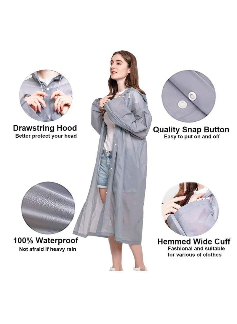 SYOSI Raincoat Rain Poncho for Adults 1 Pack EVA Rain Poncho for Women and Men Reusable Raincoat Jacket Packable for Family Fishing/Travel/Emergency/ with Hood and Elastic Sleeving  - Image 3