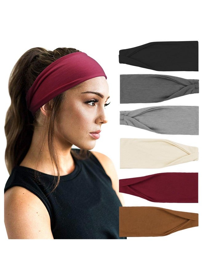 DRESHOW Yoga Sports Headbands For Women Elastic Nonslip Headbands Workout Running Hair Bands 6 Pack - Image 1