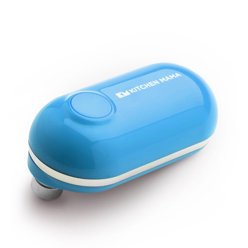 Kitchen Mama Mini Electric Can Opener Smooth Edge: Opens Can with One Press - Ultra-Compact, Portable, Hands-Free, Safe, Cordless, Seniors with Arthritis, Automatic, Battery Operated Appliance (Blue) - Image 1