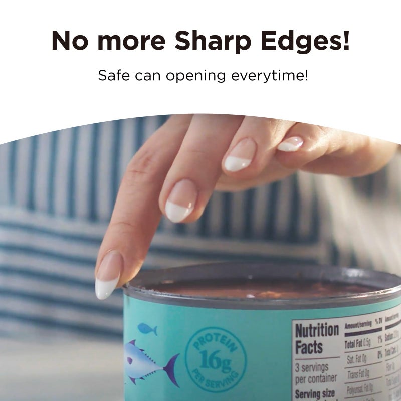 Kitchen Mama Mini Electric Can Opener Smooth Edge: Opens Can with One Press - Ultra-Compact, Portable, Hands-Free, Safe, Cordless, Seniors with Arthritis, Automatic, Battery Operated Appliance (Blue) - Image 5