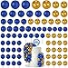 NACHLYNN 80 Pcs Cake Balls Decorations Mini Balloon Cake Topper Balls Foam Cupcake Toppers Balls for Cake Decorating Birthday Parties Weddings Anniversary Glitter Royal Blue Gold - Image 2
