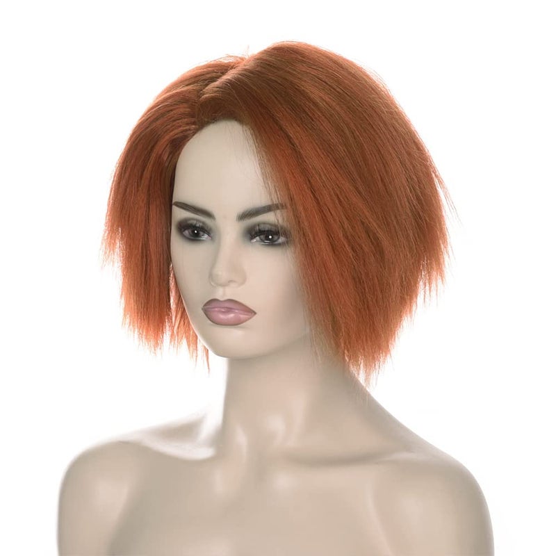 FVCENT Short Orange Brown Yaki Wig Anime Cosplay for Mens of Evil Killer Wig Curse Synthetic Hair Cosplay Holiday Party Costume Wig Orange Brown