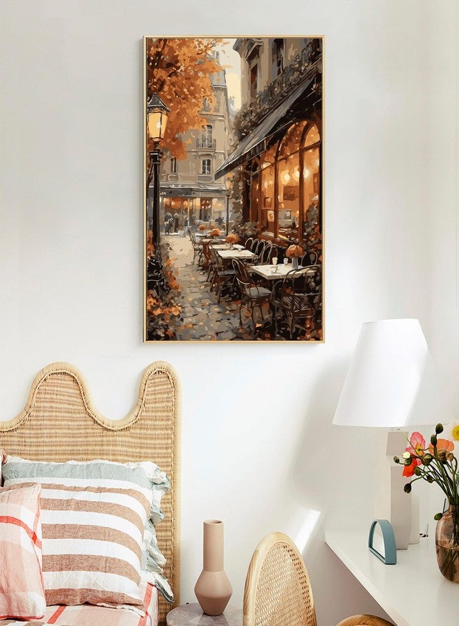 Offito Paint by Numbers Kit for Adults- Street Cafe Adult Paint by Number Kits on Canvas for Beginners, Fall Scene DIY Acrylic Oil Number Painting Kits for Home Wall Decor Gift 16"x 20" (without Frame) - Image 3
