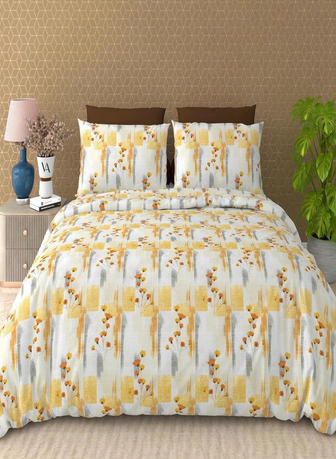 FRESH FROM LOOM ملاءة سرير قطنية فاخرة من Fresh From Loom، مقاس كينج، 240 خيط/بوصة مربعة - مثالية لغرفة النوم الرئيسية. طقم ملاءات سرير قطنية 100%، مقاس كينج، لون أصفر، مقاس 108 × 108 بوصة. - Image 2