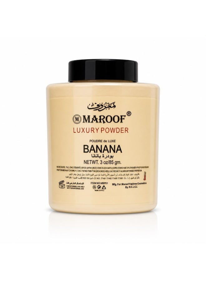 MAROOF Luxury Banana Powder Beige for Face & Body - Smooth Matte Finish, Oil Control, Professional & Daily Use, 85g - Image 3