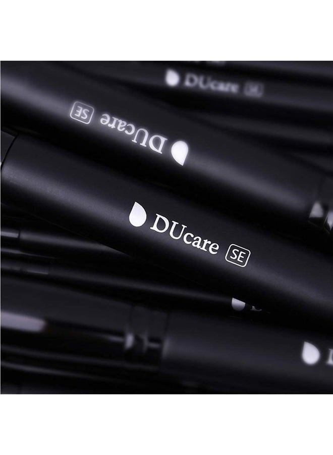 DUcare Makeup Brushes 15Pcs Premium Synthetic Kabuki Makeup Brush Set, Professional Foundation Concealers Powder Blush Blending Face Eye Shadows Black Brush Sets - Image 3