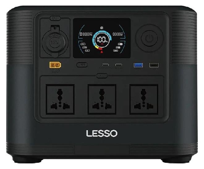 Lesso All In One LESSO Portable Power Station Overcharge Protective 1008Wh High Capacity Battery Power Bank Solar Panel Compatible Power Supply with AC DC Outlets and Charging Ports Backup Power Unit for Outdoor Adventure Camping Emergency Use 29x22x23 cm - Image 1
