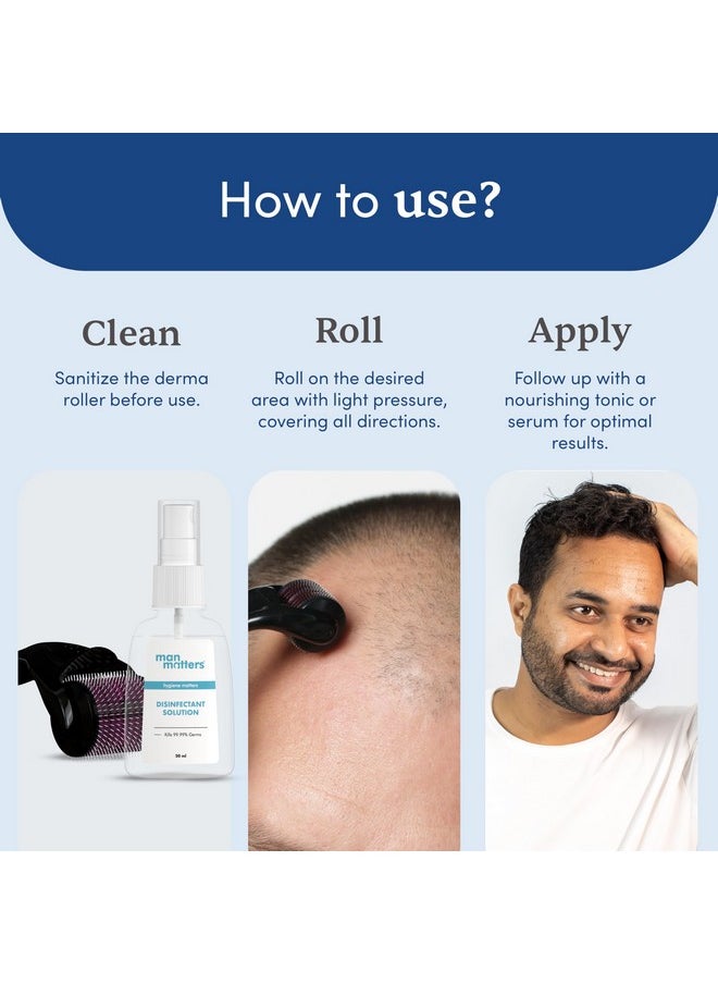 Man Matters Derma Roller 1.00 Mm With 540 Titanium Alloy Needles Promotes Beard Growth & Reduces Acne Scars Safe & Effective To Use  - Image 4