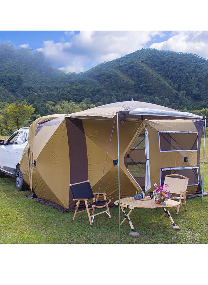 GearZone - Car Tent Automatic Free to Build, Quick Open, Tailgate Tent Stable Windproof Detachable Car Boot Tent 495cm x 180cm, Large Rear Extension Tent, Camping Tent Can Accommodate 3-4 People, Suitable for All Car Models - Image 1
