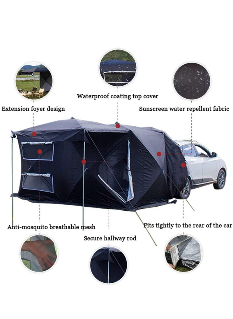 GearZone - Car Tent Automatic Free to Build, Quick Open, Tailgate Tent Stable Windproof Detachable Car Boot Tent 495cm x 180cm, Large Rear Extension Tent, Camping Tent Can Accommodate 3-4 People, Suitable for All Car Models - Image 1