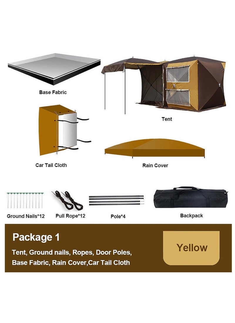 GearZone - Car Tent Automatic Free to Build, Quick Open, Tailgate Tent Stable Windproof Detachable Car Boot Tent 495cm x 180cm, Large Rear Extension Tent, Camping Tent Can Accommodate 3-4 People, Suitable for All Car Models - Image 1