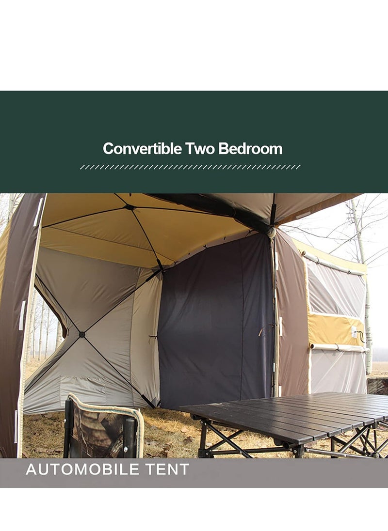 GearZone - Car Tent Automatic Free to Build, Quick Open, Tailgate Tent Stable Windproof Detachable Car Boot Tent 495cm x 180cm, Large Rear Extension Tent, Camping Tent Can Accommodate 3-4 People, Suitable for All Car Models - Image 1