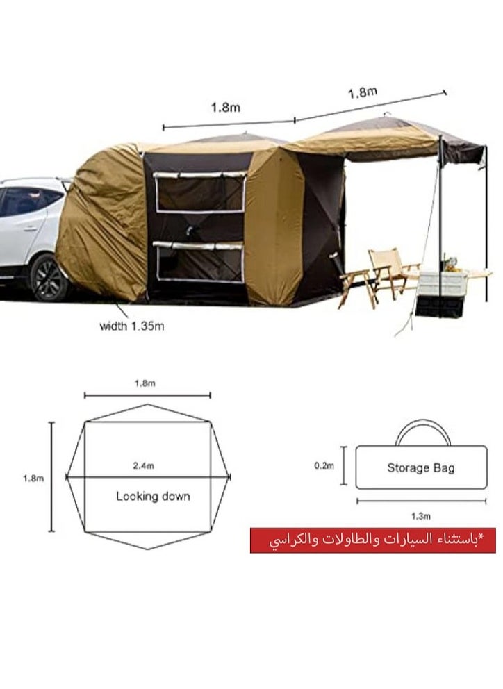 GearZone - Car Tent Automatic Free to Build, Quick Open, Tailgate Tent Stable Windproof Detachable Car Boot Tent 495cm x 180cm, Large Rear Extension Tent, Camping Tent Can Accommodate 3-4 People, Suitable for All Car Models - Image 1