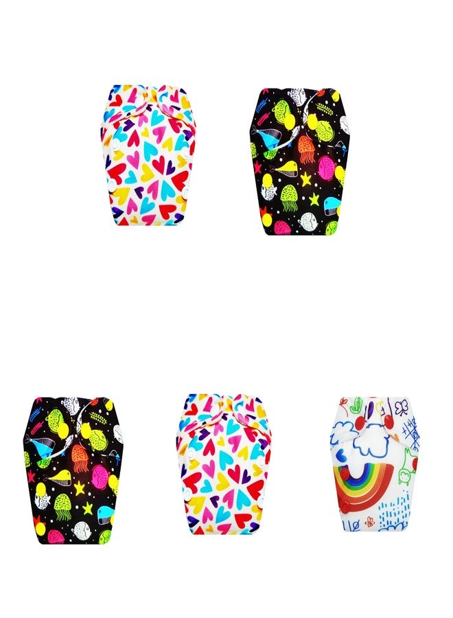 Dumbledo Premium Newborn Cloth Diaper with Integrated Soaker (Pack of 5) | Hypoallergenic | Leakproof | Travel Friendly | Designed by Moms | 0 - 4 Months | Unisex Baby - Image 1