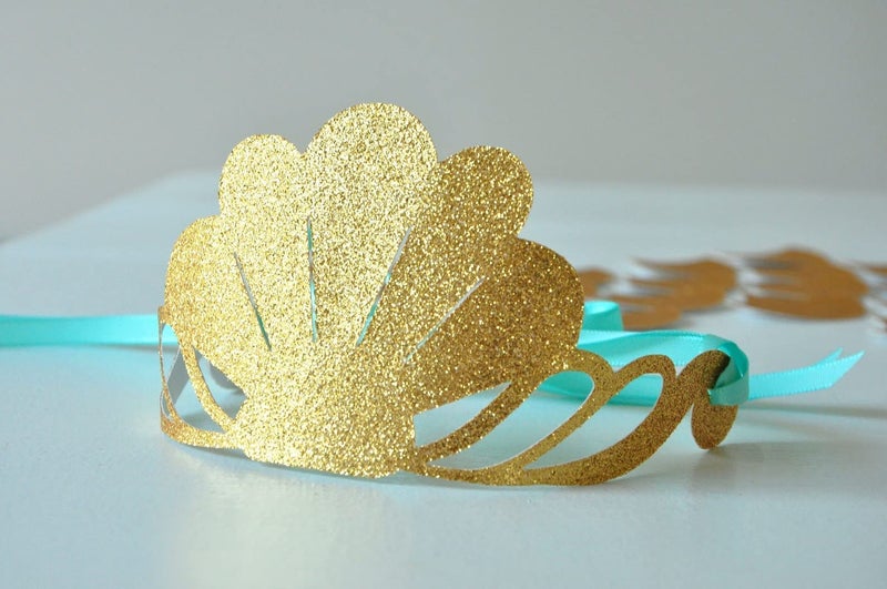 Confetti! Mermaid Crowns (Pack of 12) | Seashell Crown for Mermaid Birthday and Under the Sea Party - Party Hat Supply - Image 2