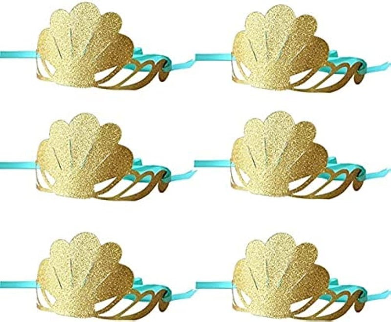 Confetti! Mermaid Crowns (Pack of 12) | Seashell Crown for Mermaid Birthday and Under the Sea Party - Party Hat Supply - Image 1