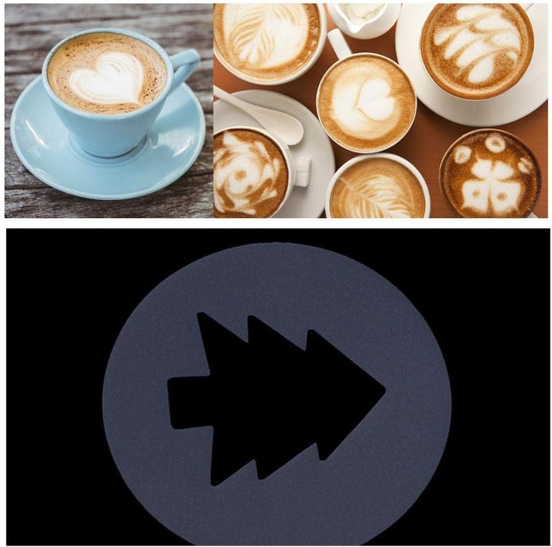 16Pcs Coffee Decorating Stencils Various Patterns Plastic Coffee Stencils Cappuccino Chocolate Latte Barista Template - Image 3