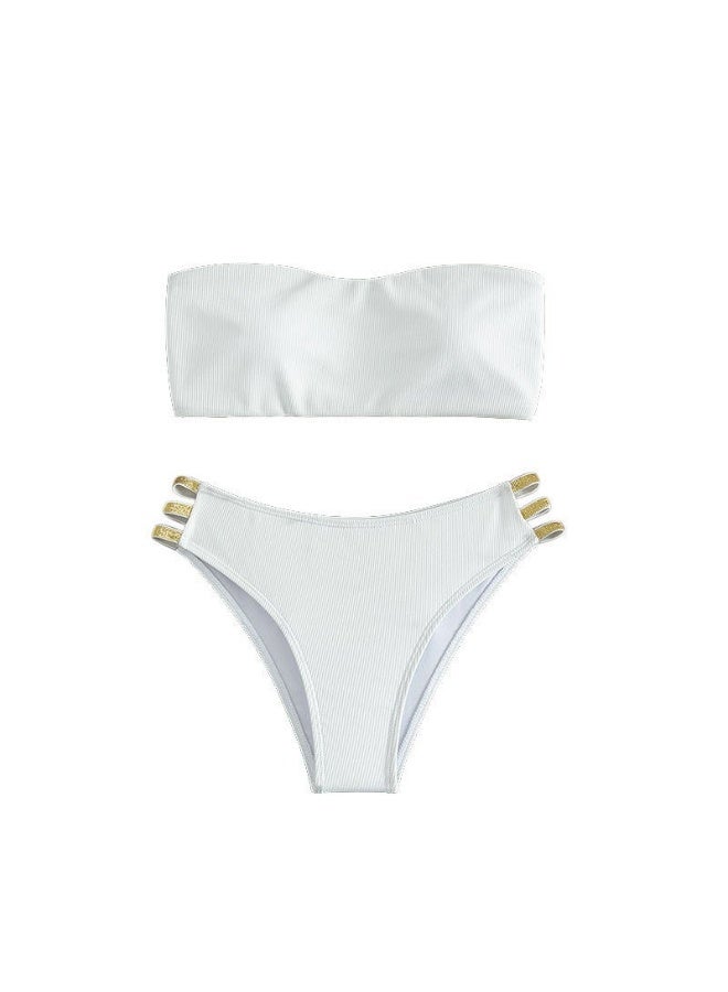 Layali Fashion High Waist Beach Bikini Swimsuit Strapless Backless Swimsuit Women - Image 1
