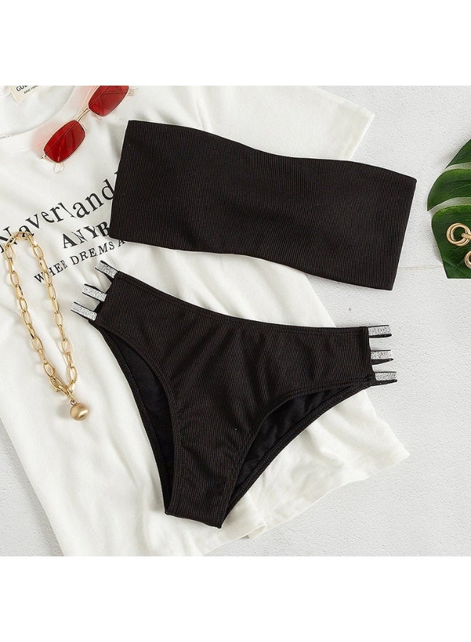 Layali Fashion High Waist Beach Bikini Swimsuit Strapless Backless Swimsuit Women - Image 4