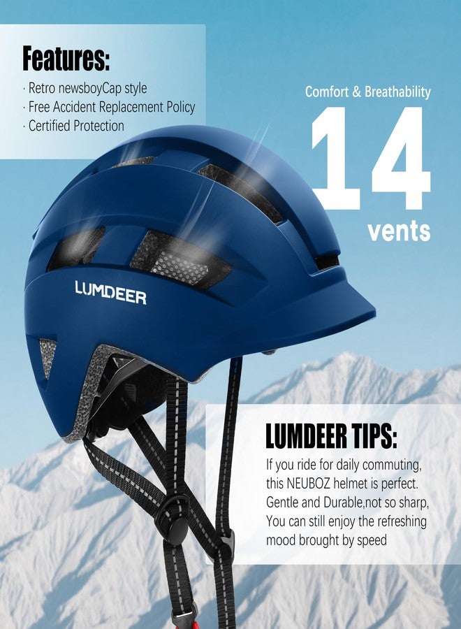 LUMDEER NEUBOZ Hat Bike Helmet for Adults - Certified Bicycle Helmet with Light & Visor, Durable Commuter Ebike Helmet for Men Women - Image 5