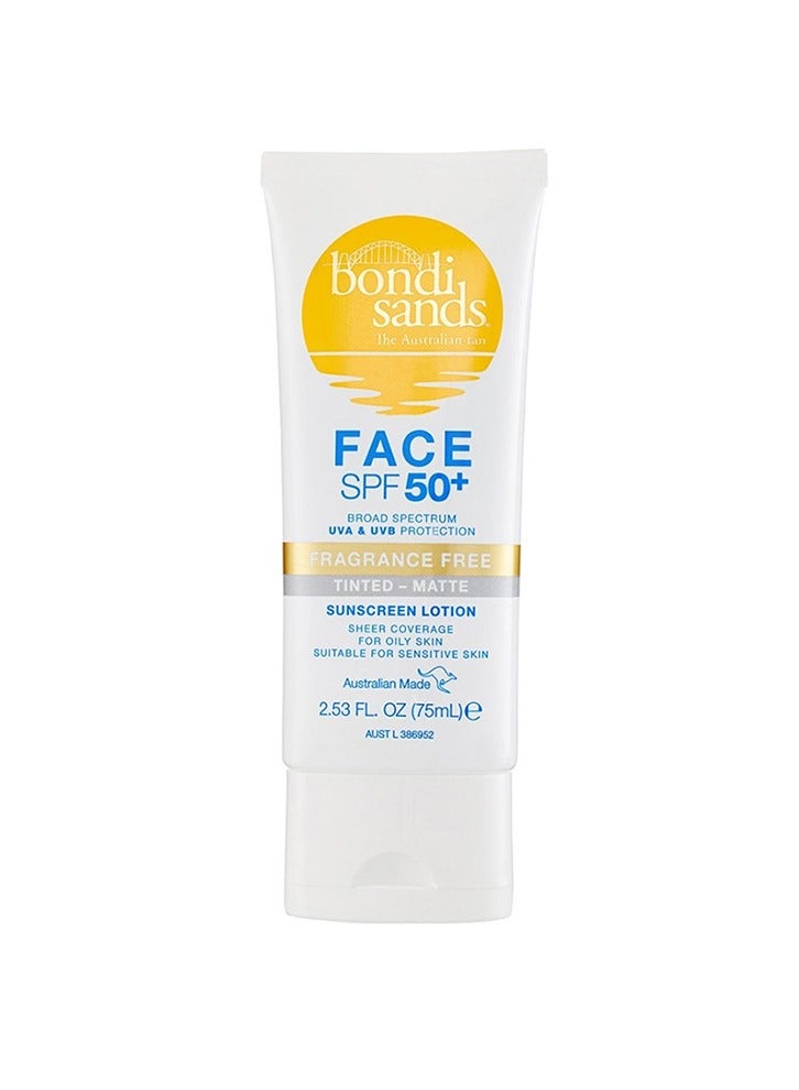 Bondi Sands SPF Fragrance Free 50+ Face Tinted - Matte 75ml - Image 1