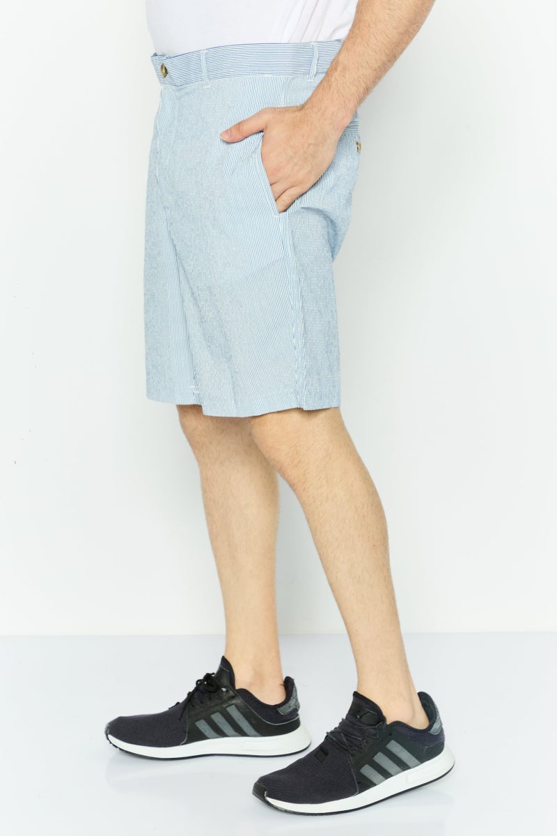 Tailorbyrd Men Windowpane Basic Shorts, Navy - Image 2