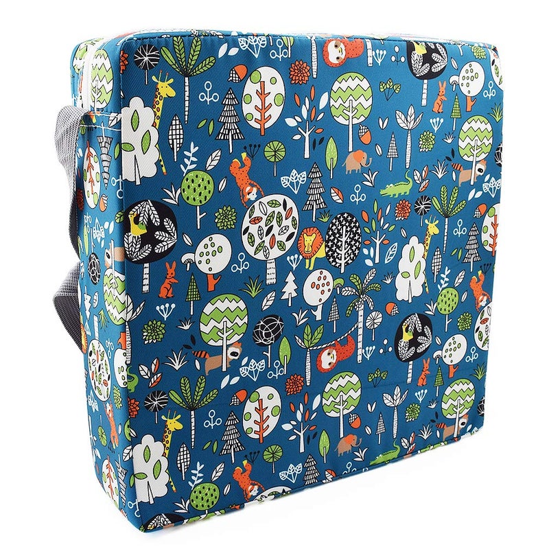 Sunmall Dining Chair Heightening Cushion Portable Dismountable Adjustable Highchair Booster for Baby Toddler Kids Infant Washable Thick Chair Seat Pad Mat (Green Forest) - Image 1