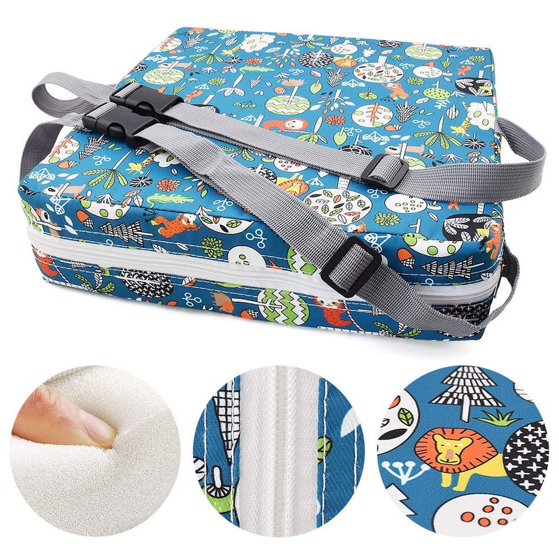 Sunmall Dining Chair Heightening Cushion Portable Dismountable Adjustable Highchair Booster for Baby Toddler Kids Infant Washable Thick Chair Seat Pad Mat (Green Forest) - Image 5