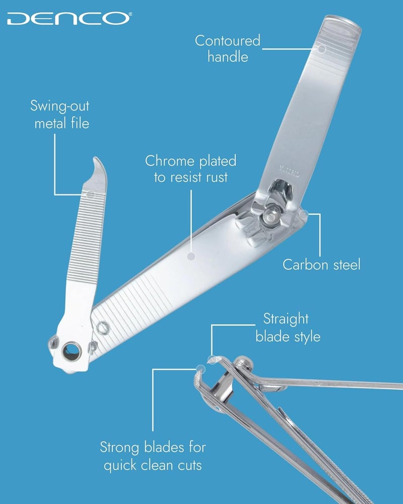 Denco Straight Cut Toenail Clipper,Silver,1 Count (Pack of 1),3559N - Image 3