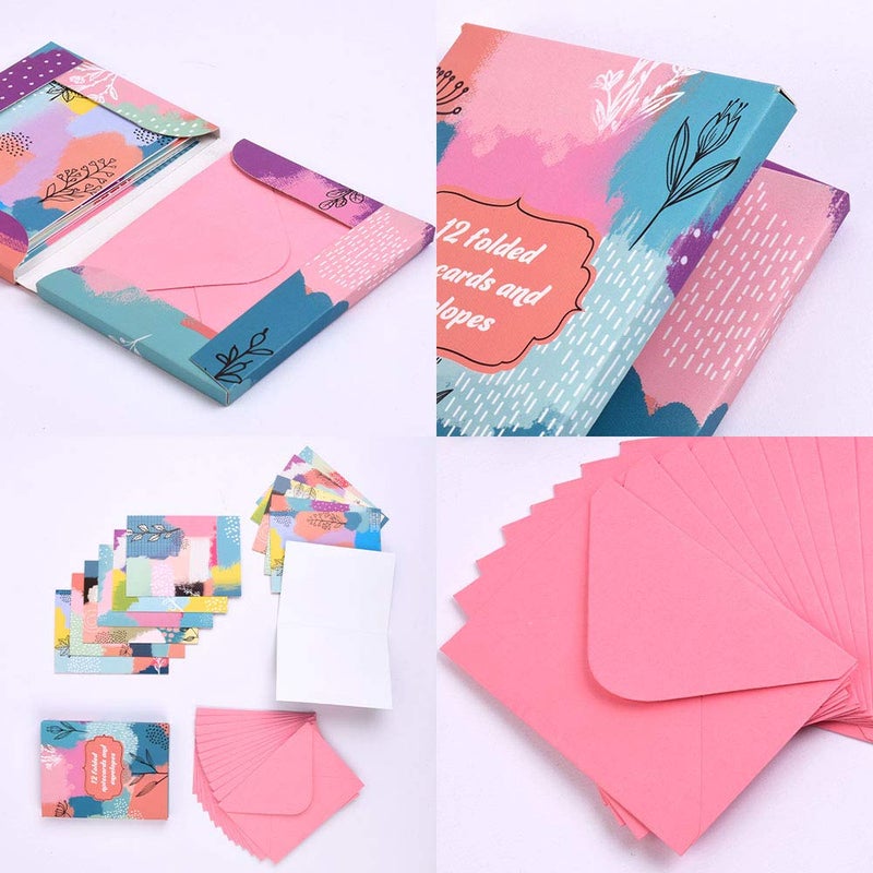 DOODLE Set of 12 Blank Notecards with Envelopes (3 Inches x 4.25 Inches) Greeting Cards, Thank You Card (Floral Fuse) - Image 5