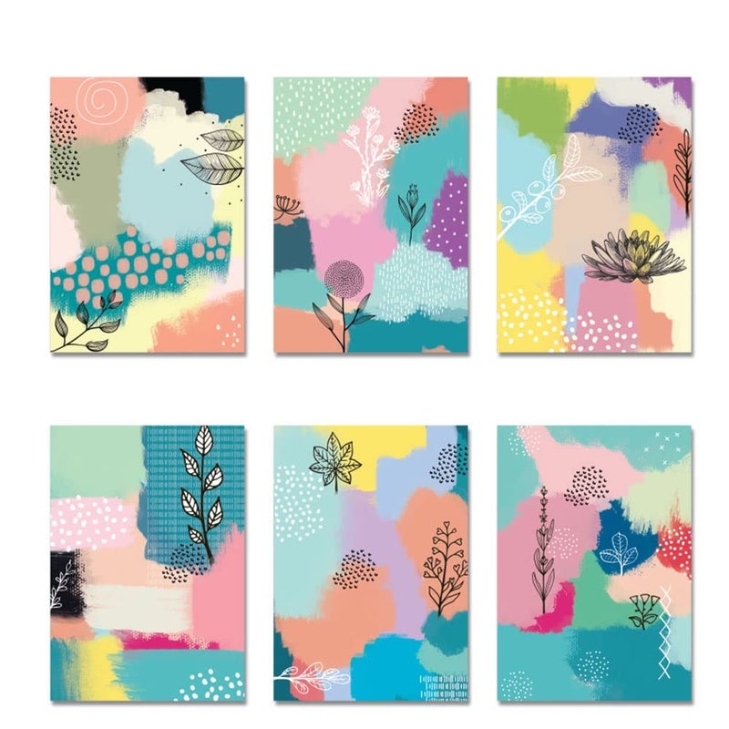DOODLE Set of 12 Blank Notecards with Envelopes (3 Inches x 4.25 Inches) Greeting Cards, Thank You Card (Floral Fuse) - Image 1