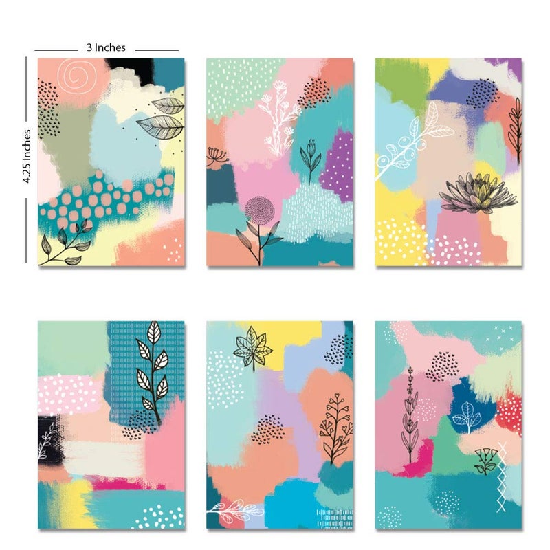DOODLE Set of 12 Blank Notecards with Envelopes (3 Inches x 4.25 Inches) Greeting Cards, Thank You Card (Floral Fuse) - Image 2