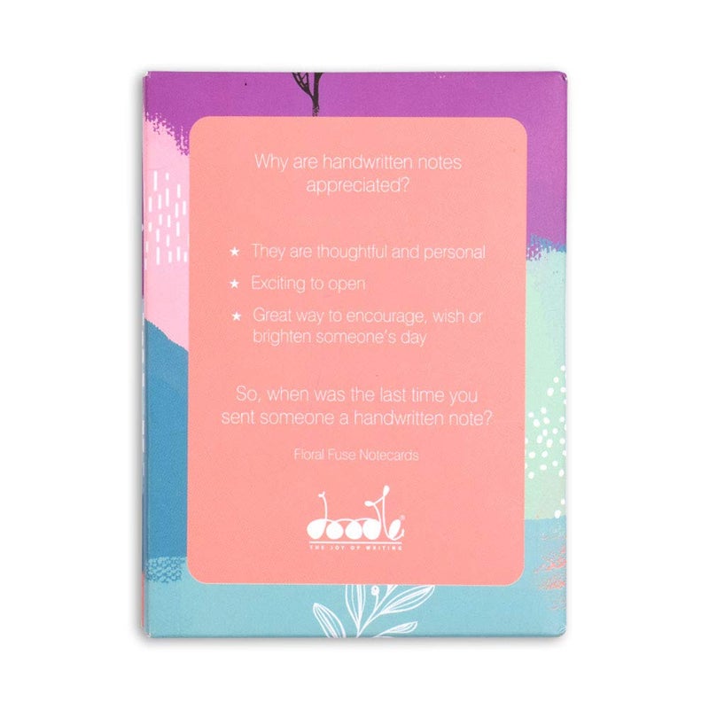 DOODLE Set of 12 Blank Notecards with Envelopes (3 Inches x 4.25 Inches) Greeting Cards, Thank You Card (Floral Fuse) - Image 3