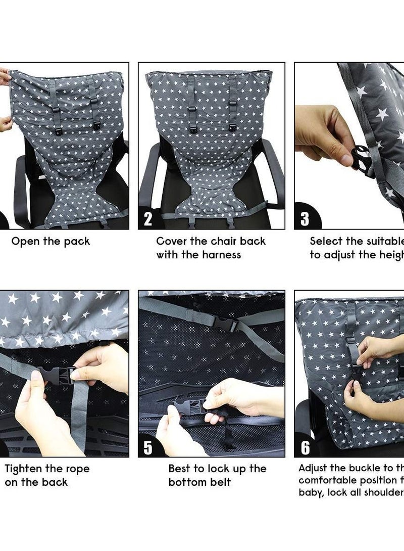 Portable Baby High Chair Safety Seat Harness for Toddler, Baby Travel Essential Easy High Booster Seat Cover for Infant Eating Feeding Camping with Adjustable Straps Shoulder Belt. - Image 5