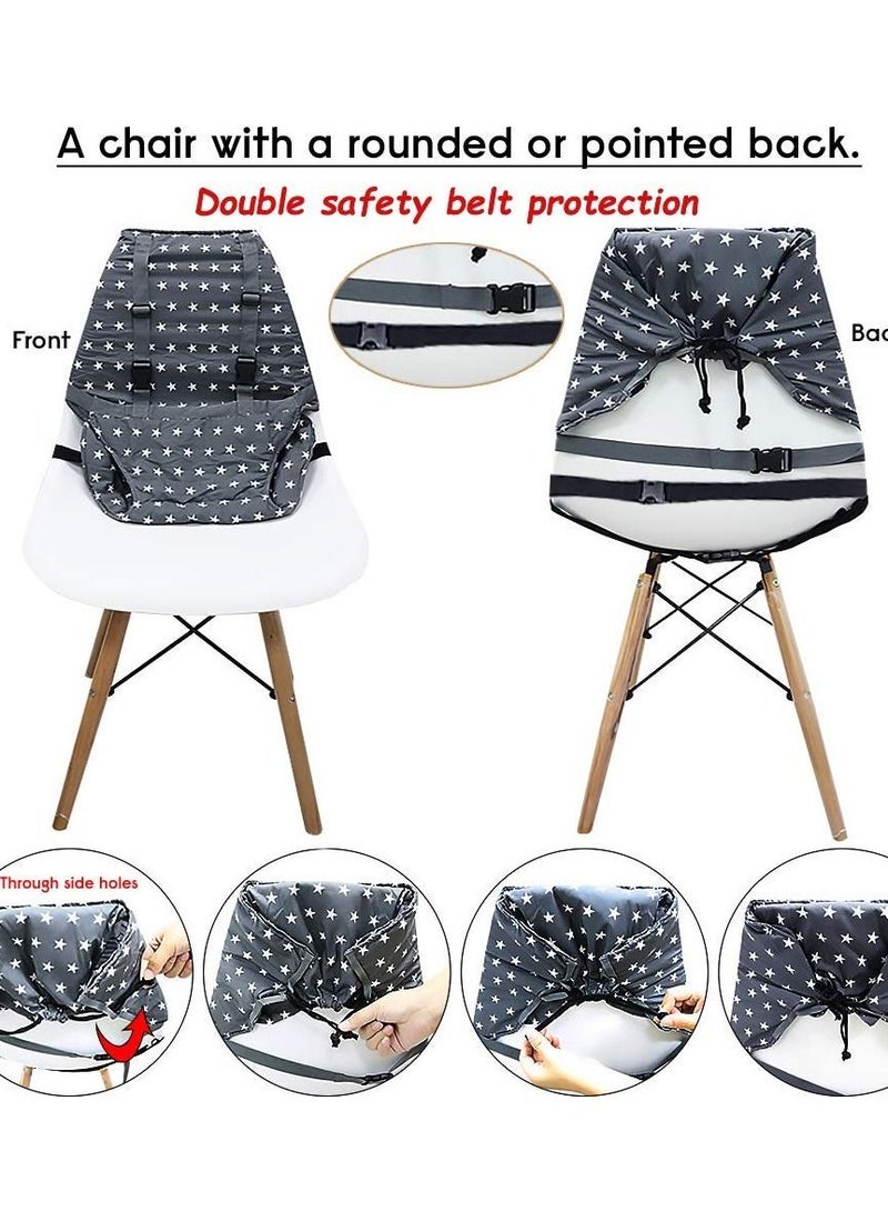 Portable Baby High Chair Safety Seat Harness for Toddler, Baby Travel Essential Easy High Booster Seat Cover for Infant Eating Feeding Camping with Adjustable Straps Shoulder Belt. - Image 4