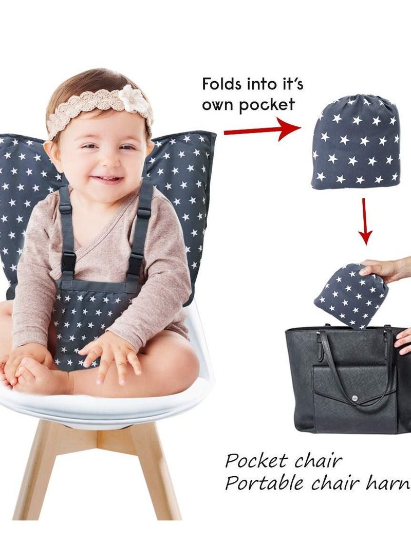 Portable Baby High Chair Safety Seat Harness for Toddler, Baby Travel Essential Easy High Booster Seat Cover for Infant Eating Feeding Camping with Adjustable Straps Shoulder Belt. - Image 1