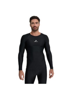 Athlex Men's T-shirt Protect Top L Black, Demix, MOVI-force Compression Fabric, Muscle Support, Raglan Sleeves, Flat Seams for Comfort, Ideal for Football Training  - Image 2