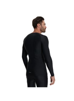 Athlex Men's T-shirt Protect Top L Black, Demix, MOVI-force Compression Fabric, Muscle Support, Raglan Sleeves, Flat Seams for Comfort, Ideal for Football Training  - Image 3