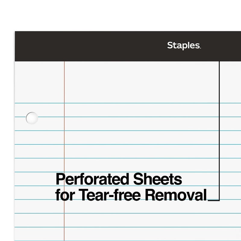 Staples ستابلز 3 ثقوب دبل باد أبيض مخطط ضيق كل واحد ربط غير معروف - Image 4