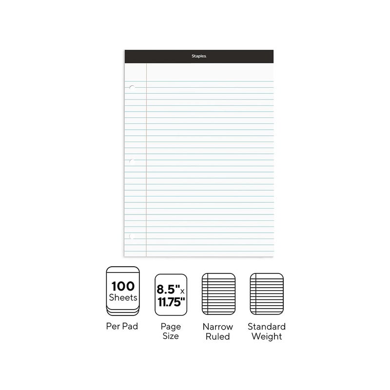 Staples ستابلز 3 ثقوب دبل باد أبيض مخطط ضيق كل واحد ربط غير معروف - Image 2